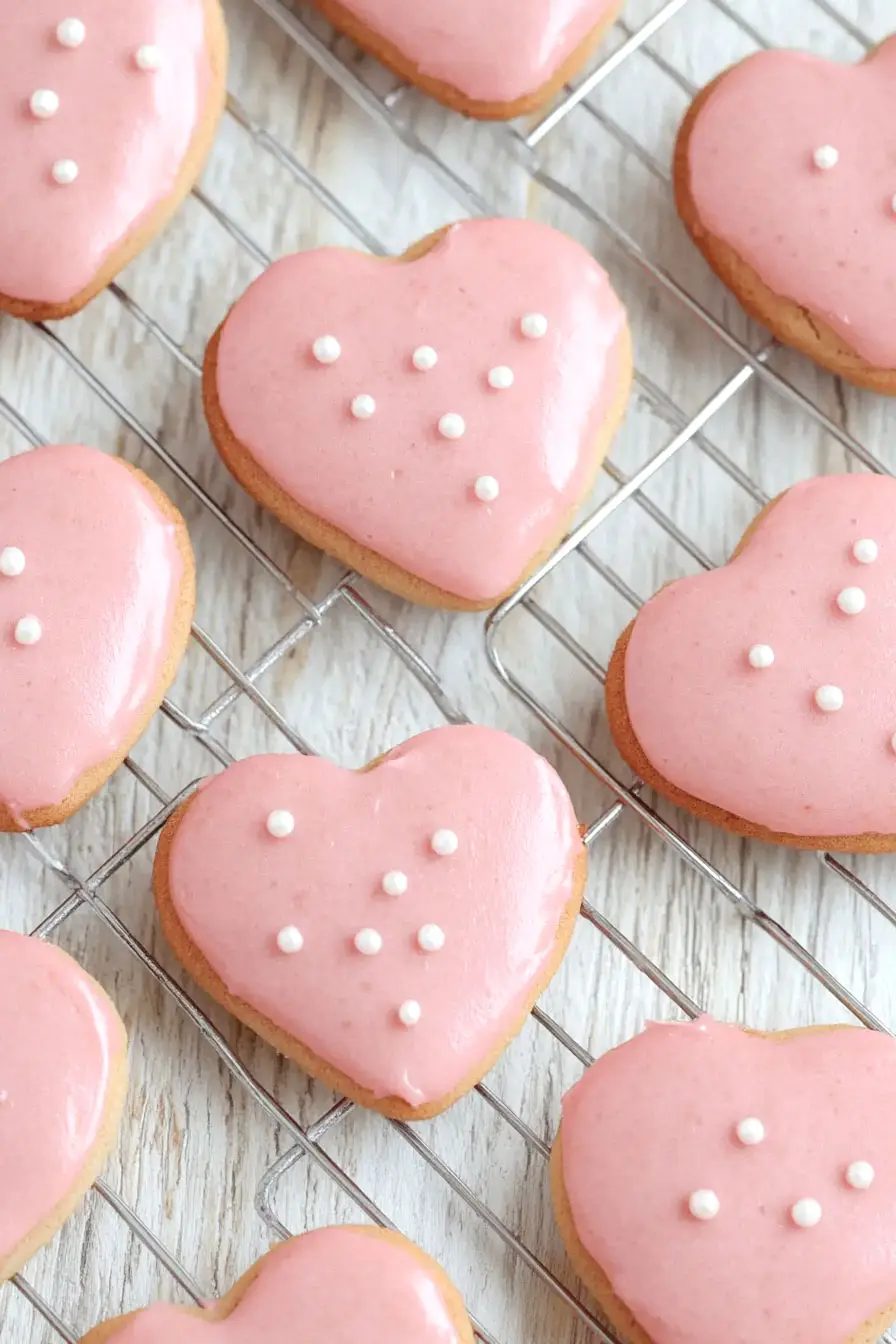 Quick Pink Heart Shaped Sugar Cookies
