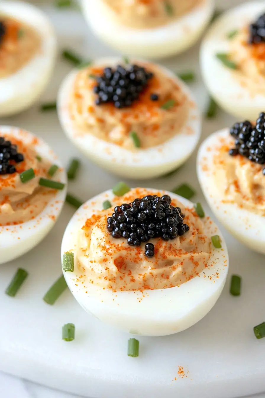 Elegant Deviled Eggs with Caviar