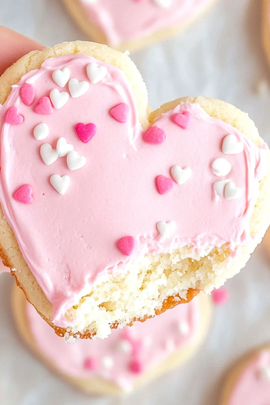 Quick Heart Shaped Frosted Sugar Cookies