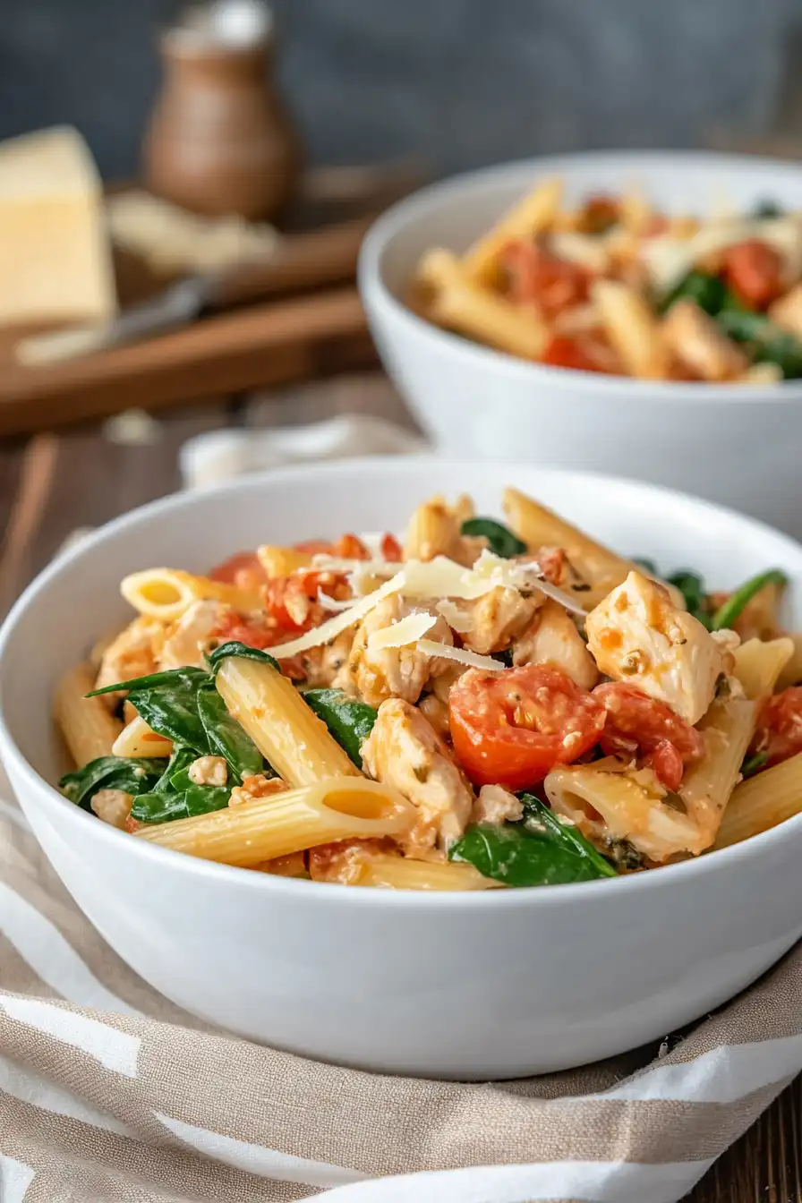 Flavorful Spinach Chicken Pasta