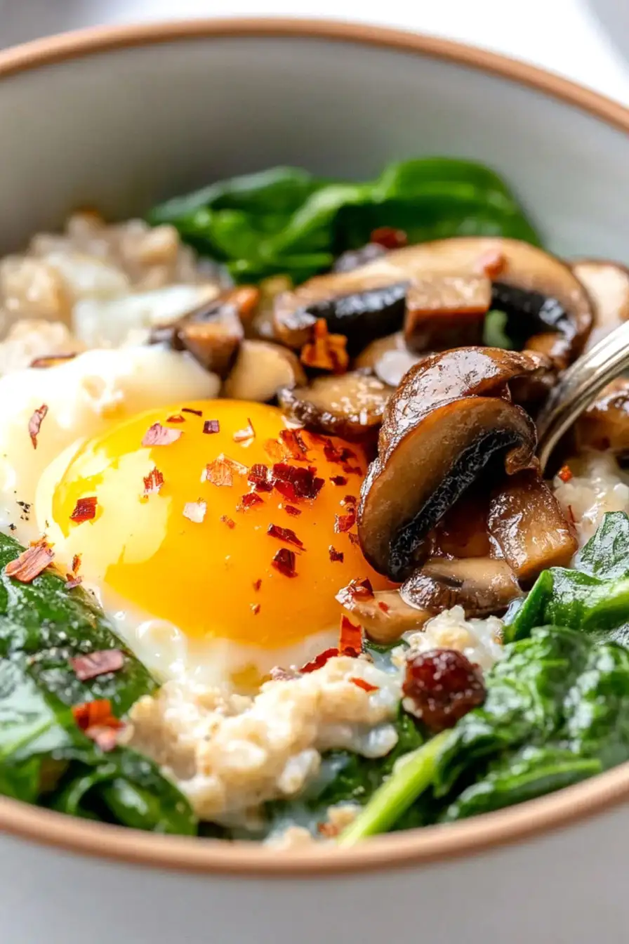 Quick Breakfast Oatmeal with Egg