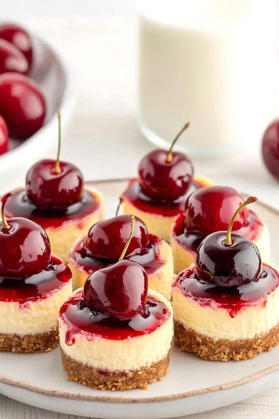 Quick Mini Cherry Cheesecakes