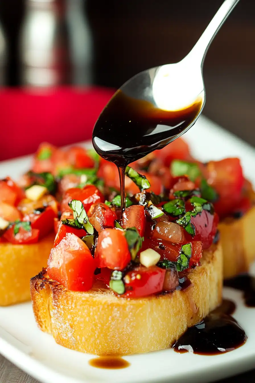 Juicy Bruschetta with Balsamic Glaze