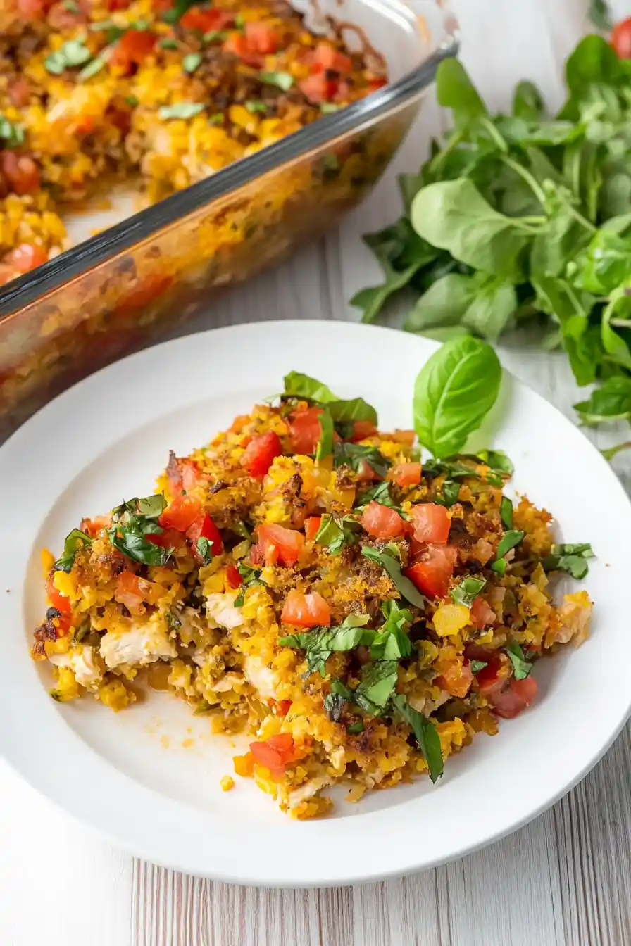 Delicious Bruschetta Chicken Bake