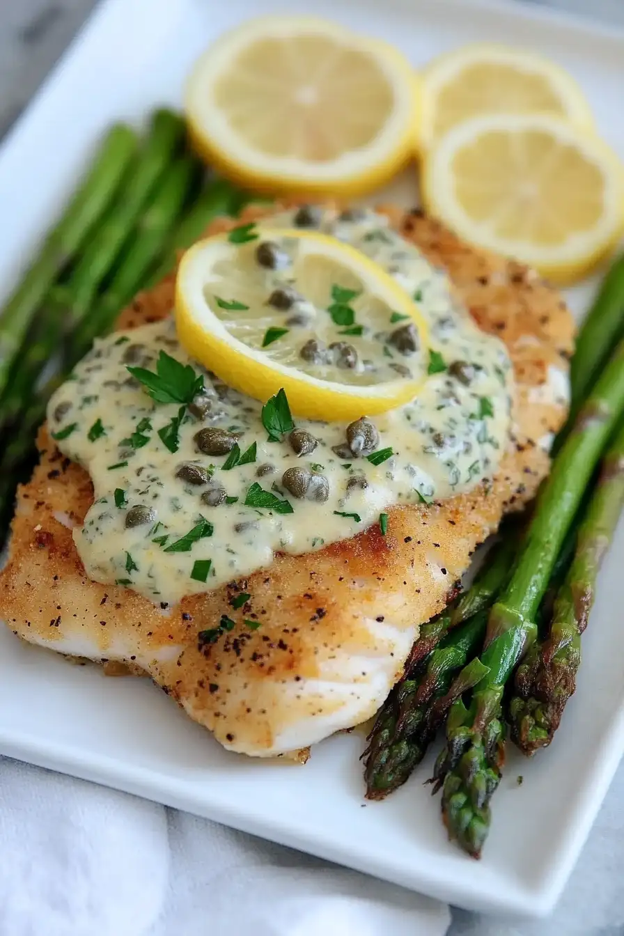 Healthy Swordfish with Lemon Caper Sauce
