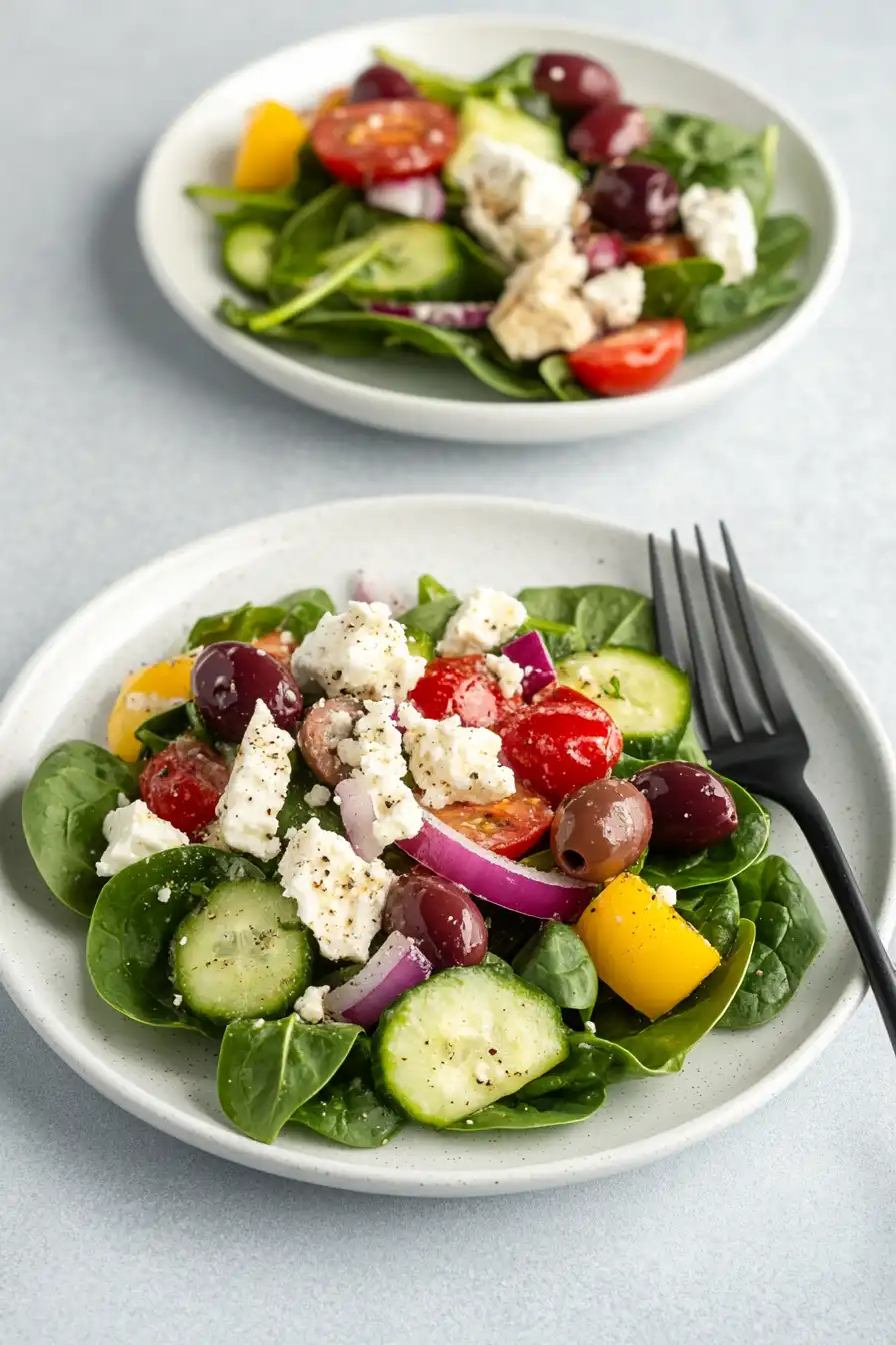 Fresh Spinach Salad with Feta