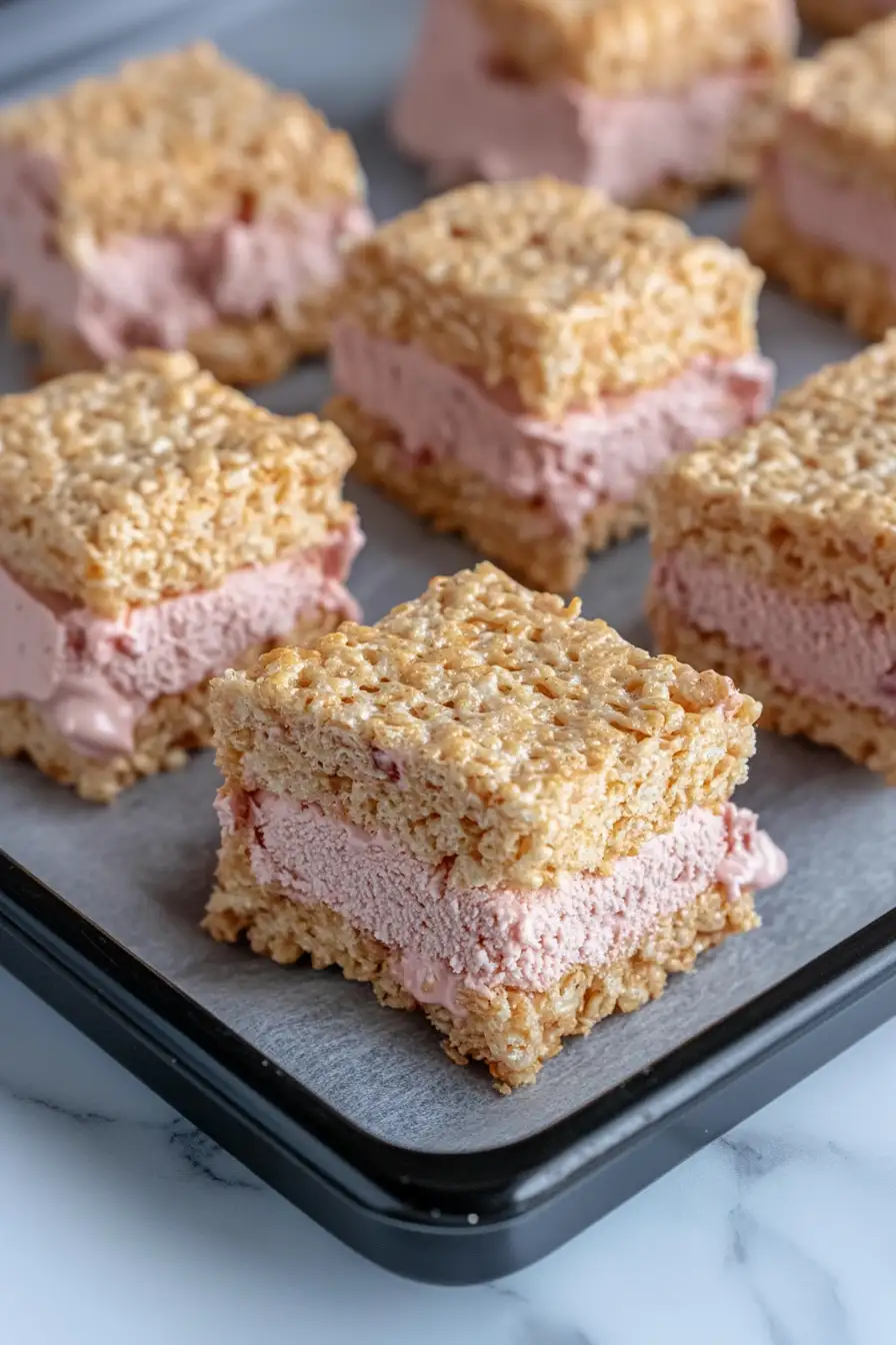 Tasty Rice Krispies Ice Cream Sandwich