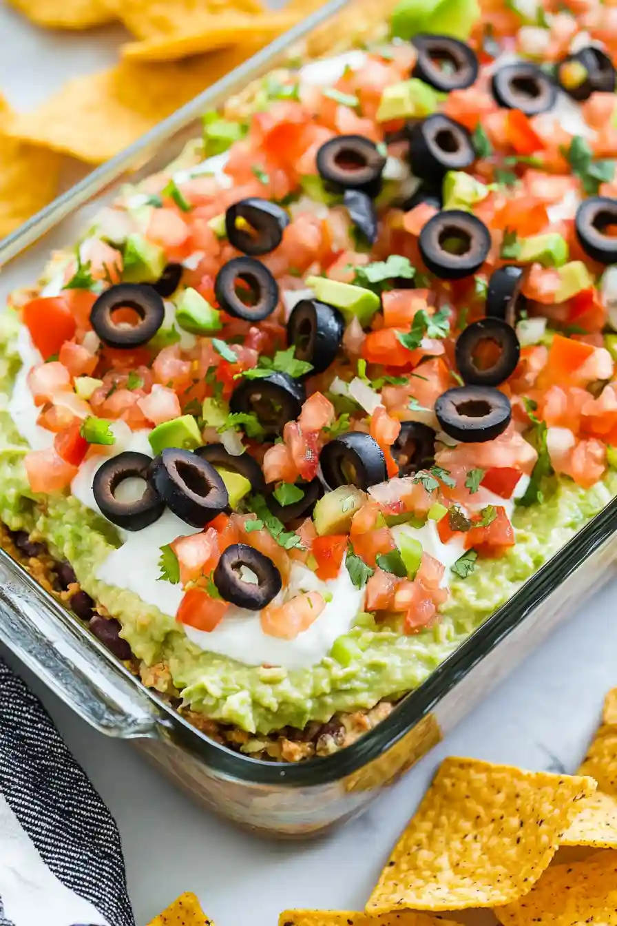 Creamy Seven Layer Bean Dip