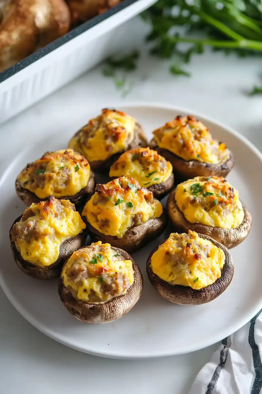 Savory Sausage Cream Cheese Stuffed Mushrooms