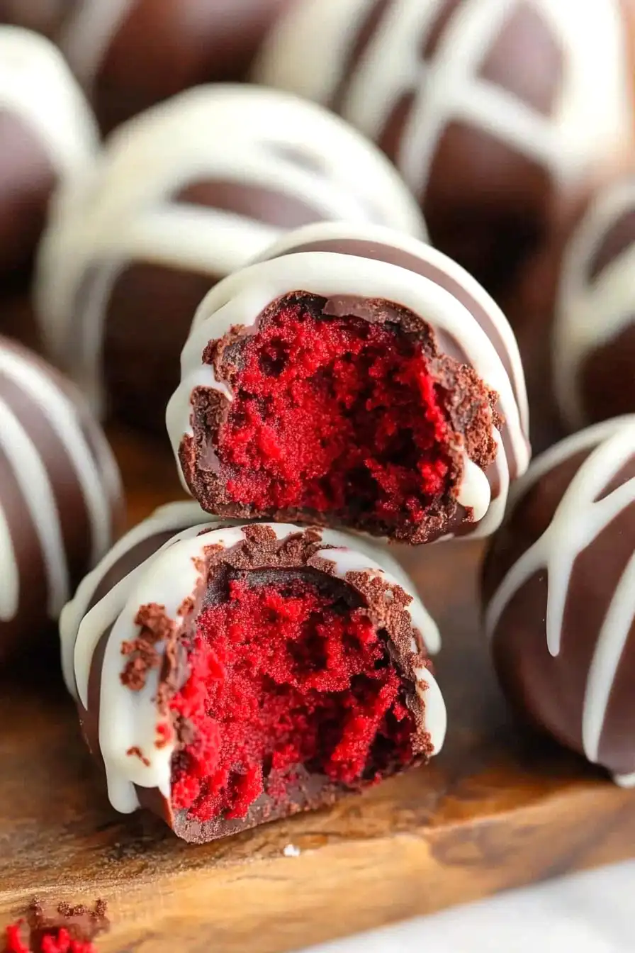 Crispy Coated Red Velvet Cake Truffles