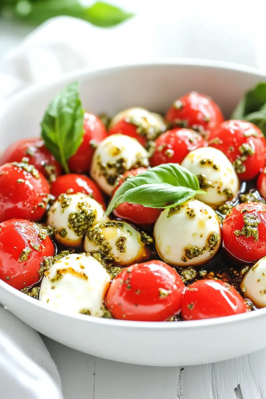Quick Pesto Caprese Salad