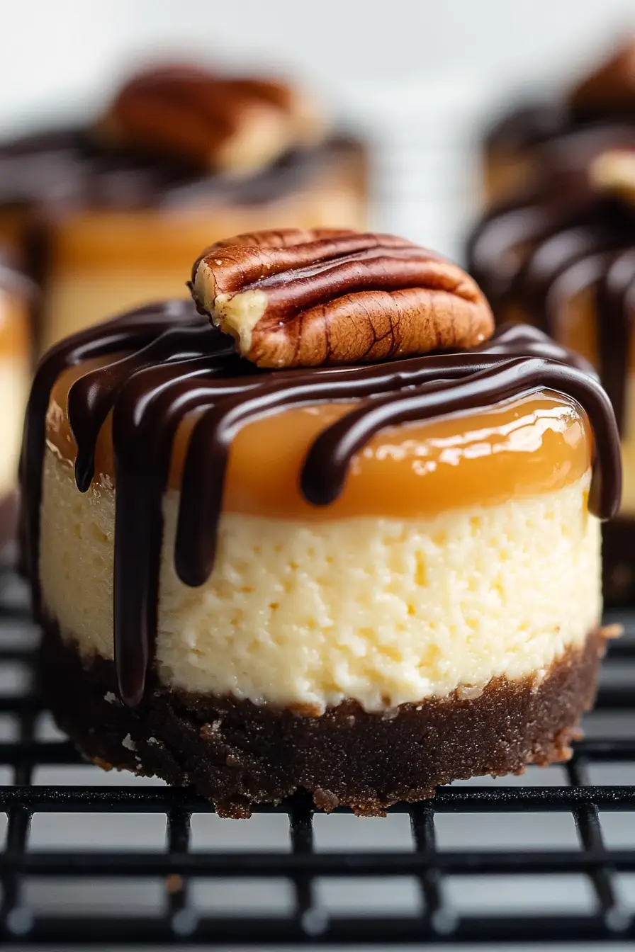 Healthy Mini Turtle Cheesecakes