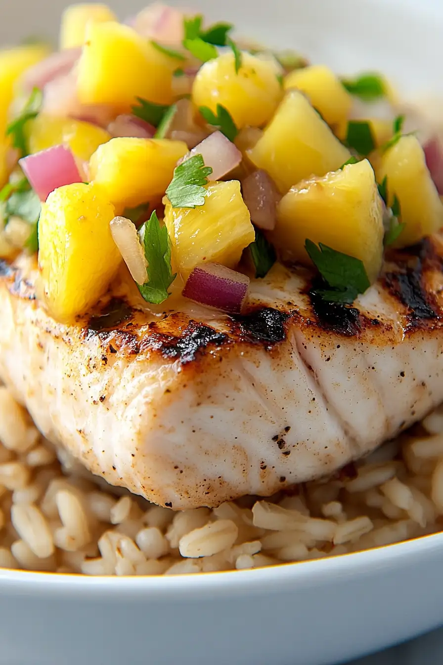 Quick Swordfish with Pineapple Salsa