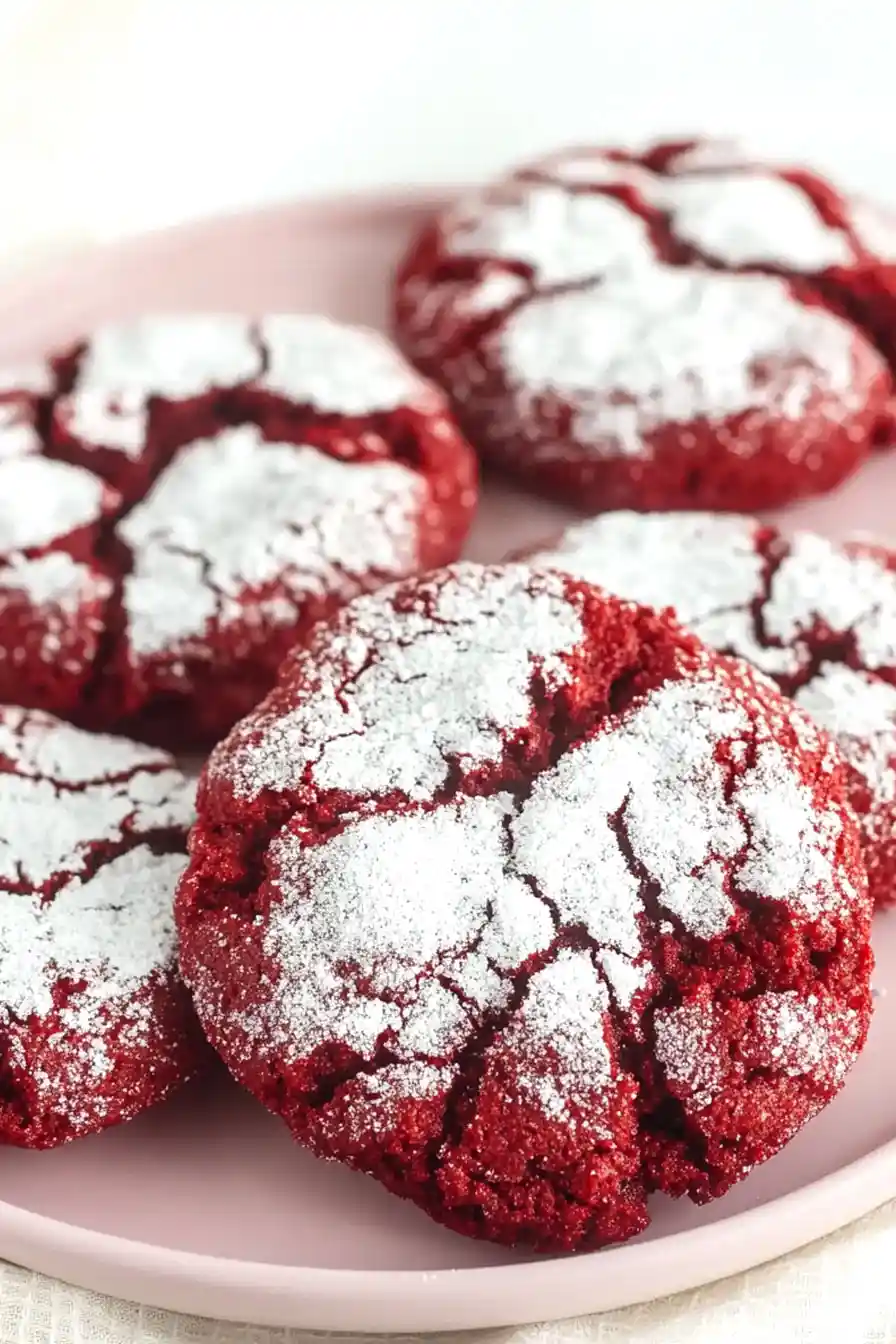 Tasty Red Velvet Cake Mix Crinkle Cookies