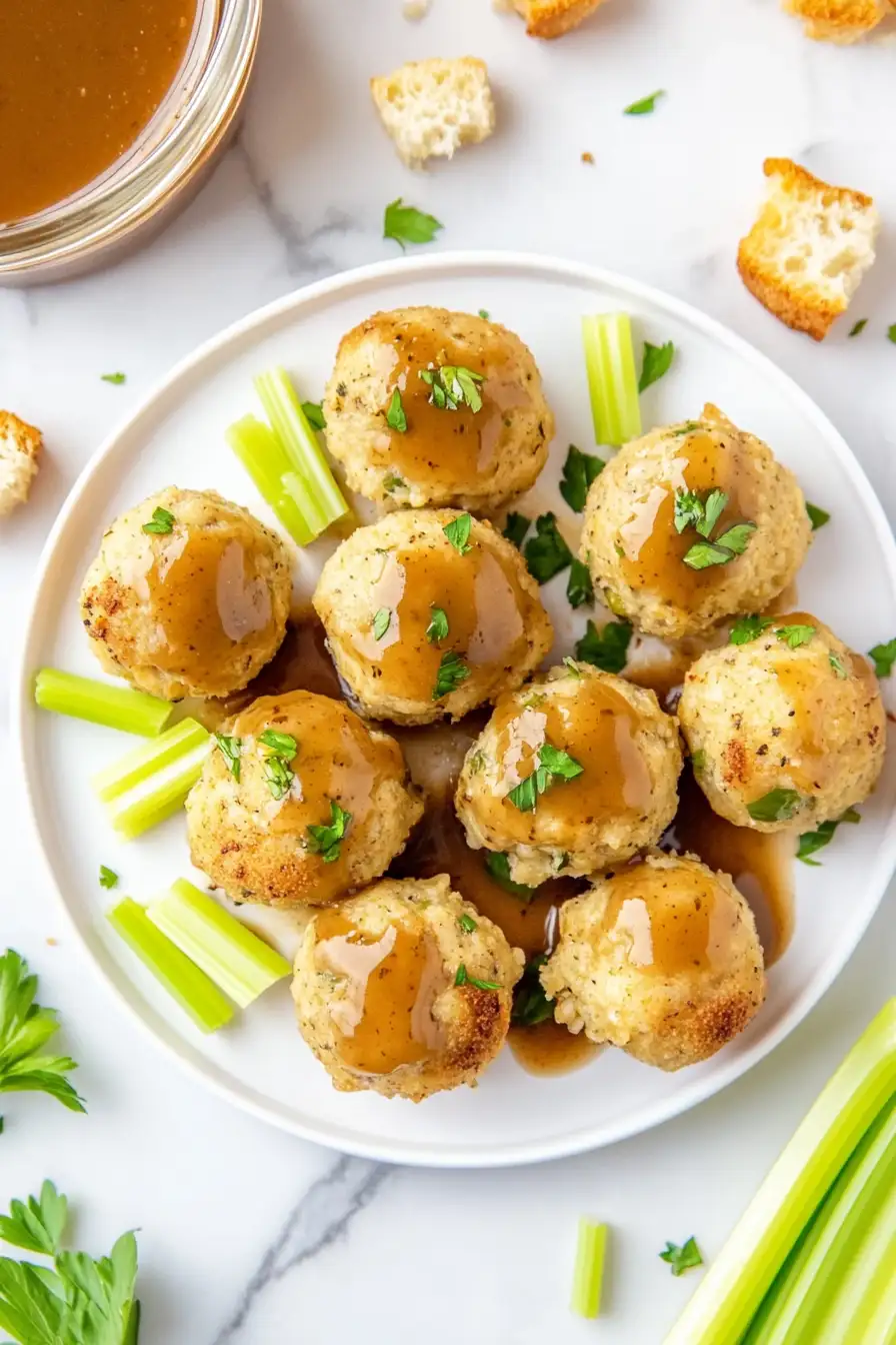 Healthy Turkey and Stuffing Meatballs