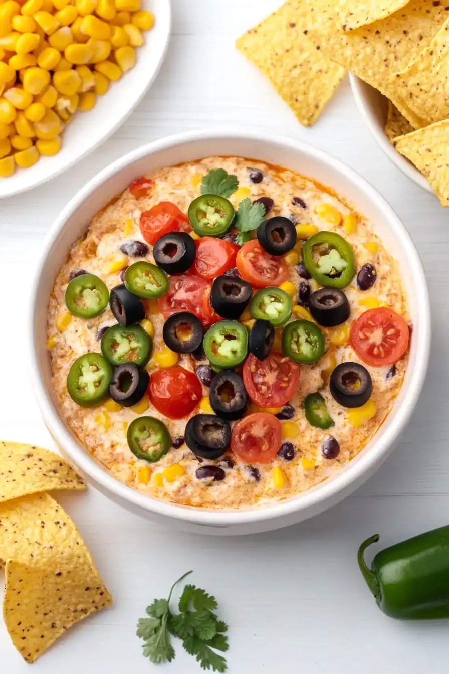 Creamy 7 Layer Chili Cheese Dip