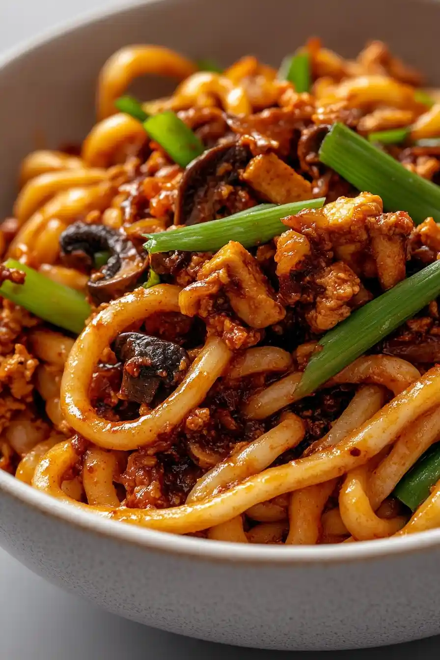 Flavorful Spicy Udon Noodles Stir Fry with Vegetables