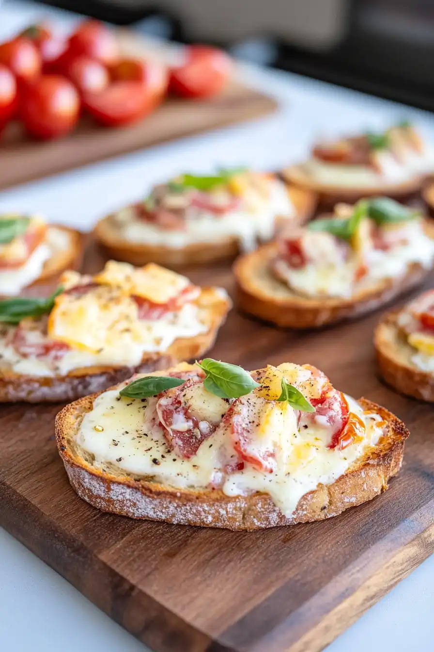 Delicious Baked Bruschetta Snack