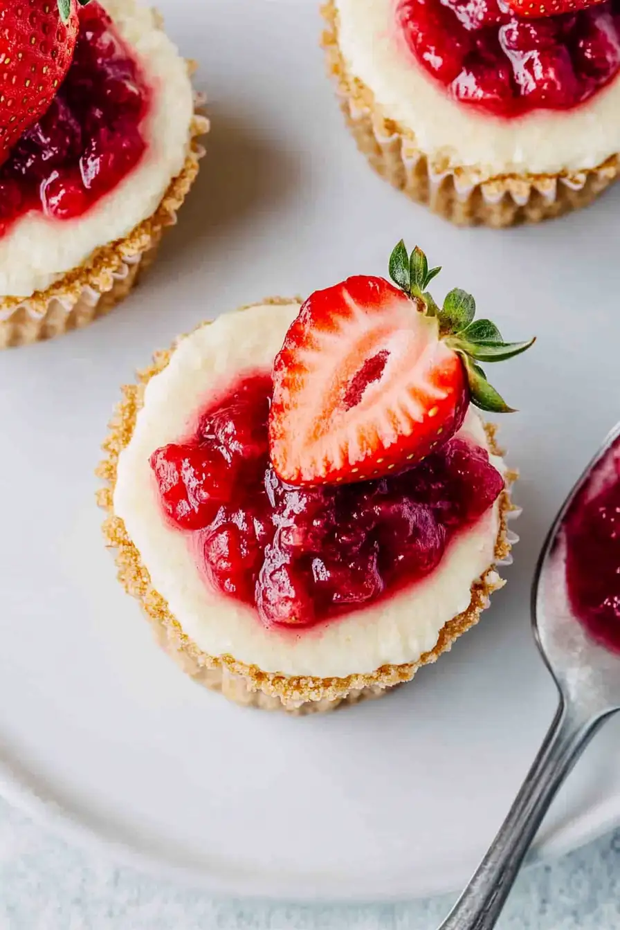 Savory Mini Strawberry Cheesecakes
