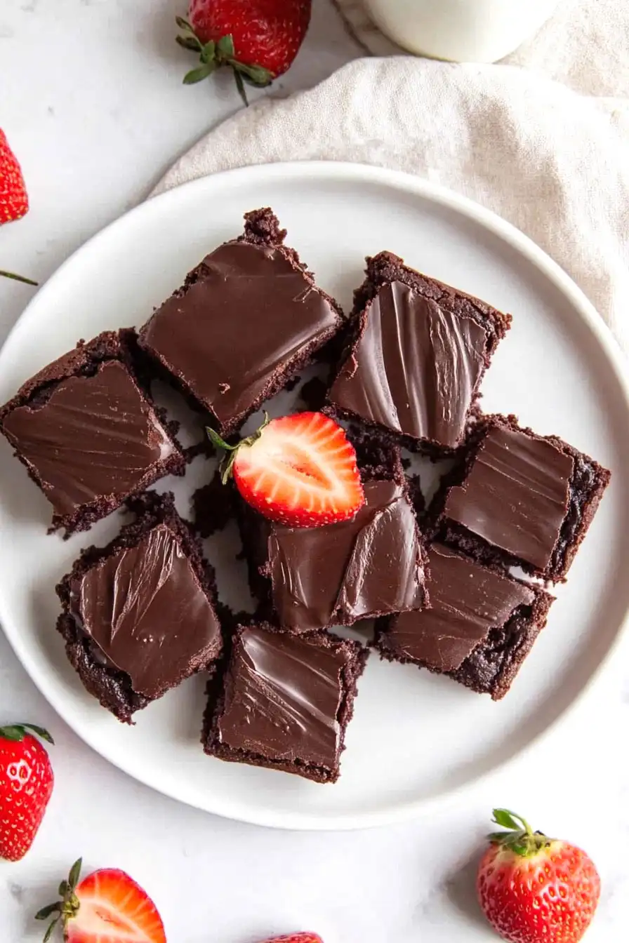Delicious Chocolate Covered Strawberry Brownies