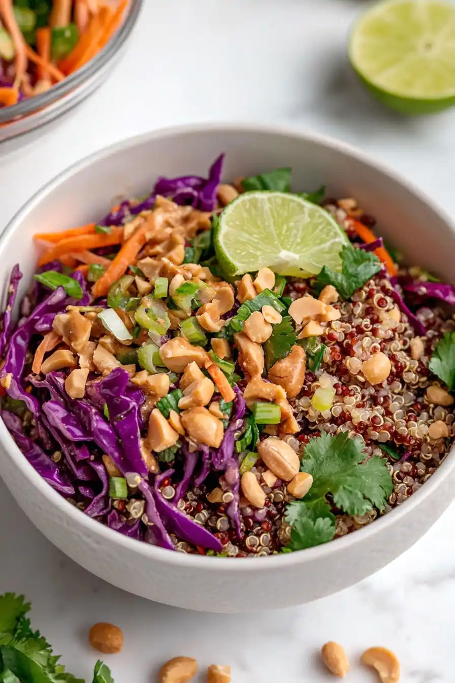 Simple Peanut Sauce Quinoa Bowl