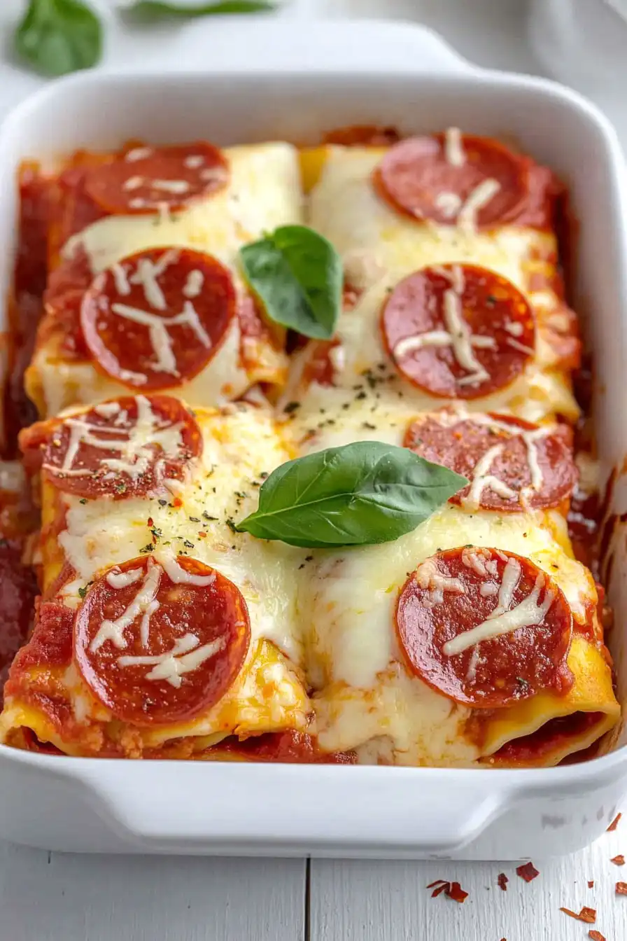 Savory Pizza Lasagna Roll Ups