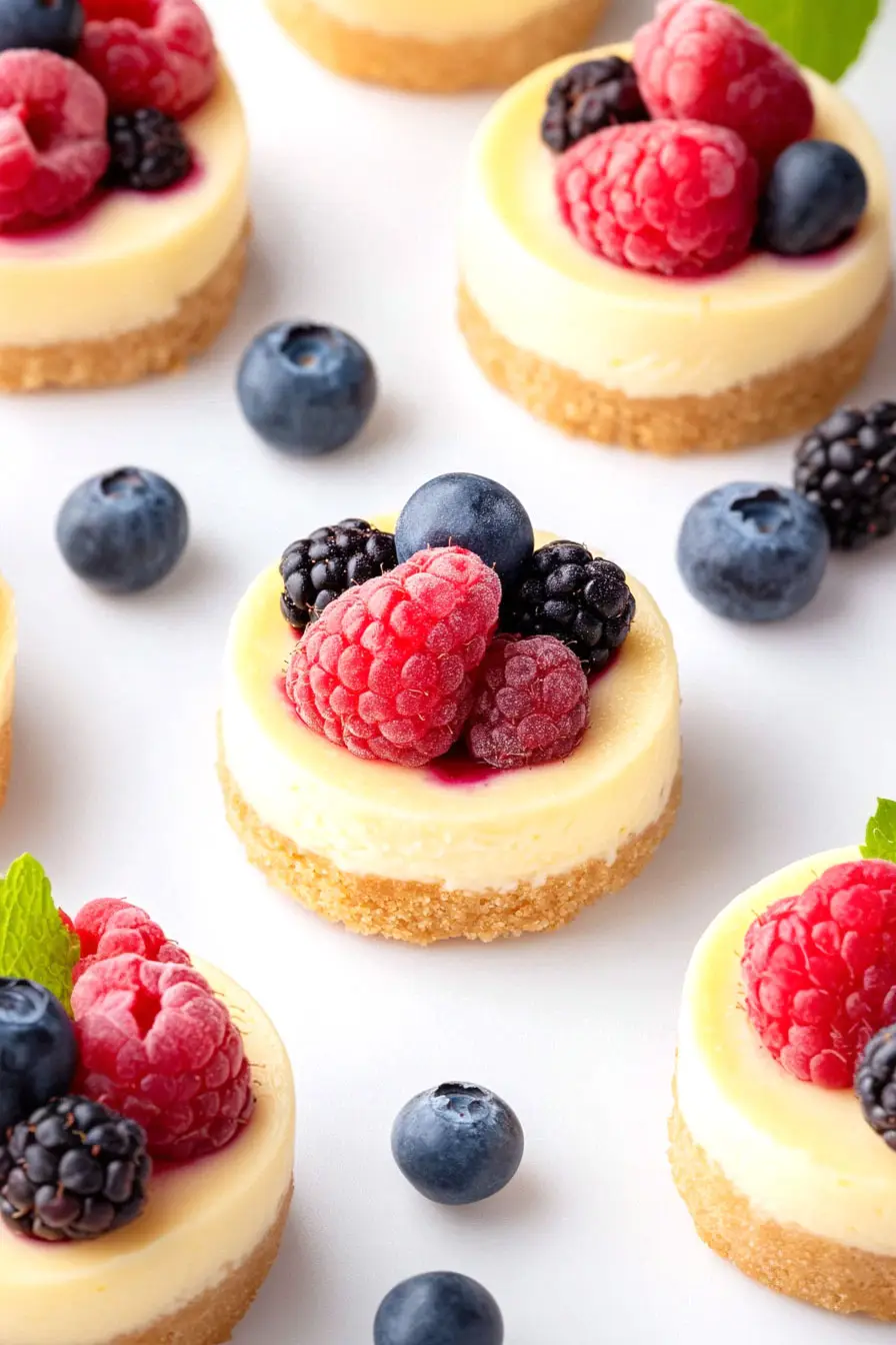 No-Bake Mini Cheesecakes with Graham Cracker Crust