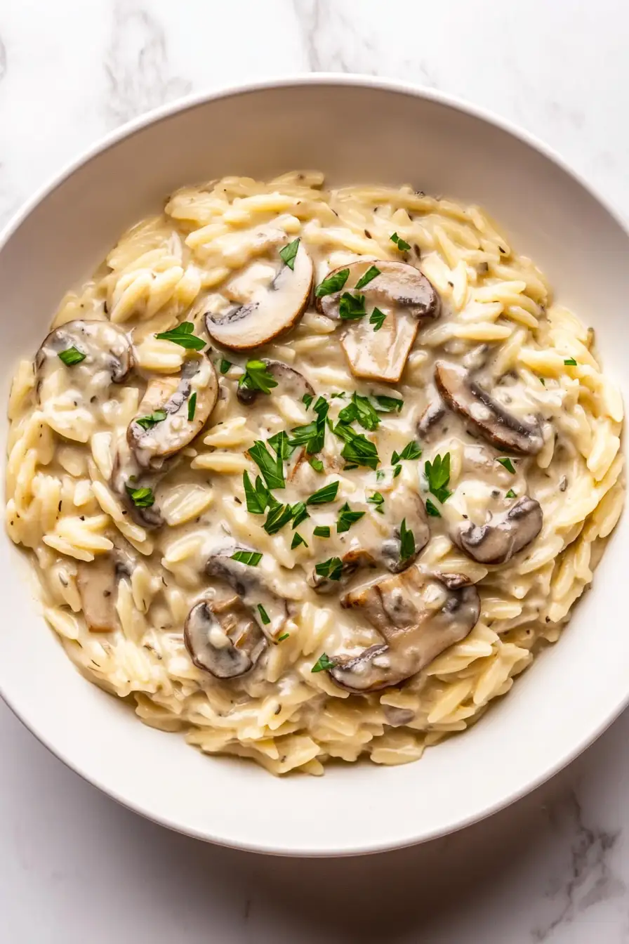 Tasty Orzo with Mushrooms