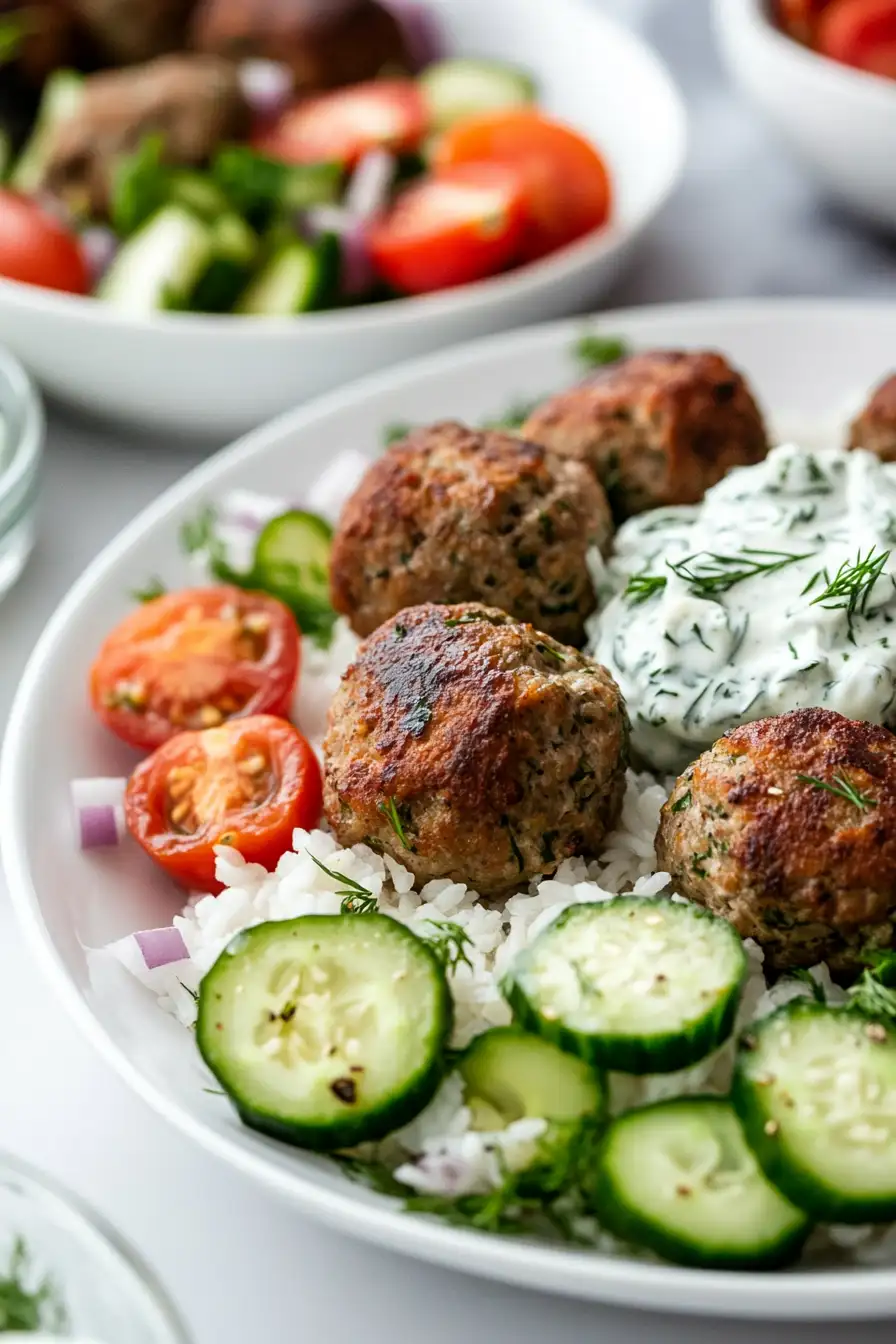 Quick Turkey Meatballs with Tzatziki