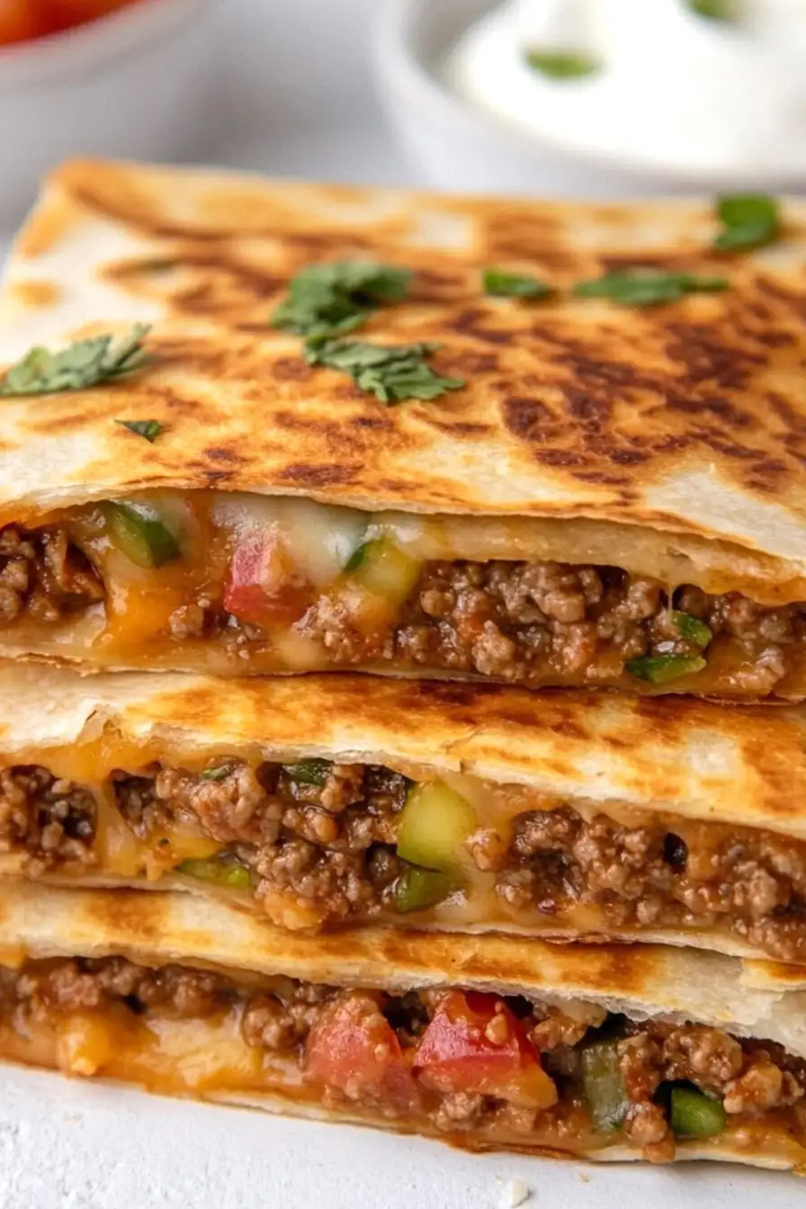 Savory Ground Beef Quesadillas