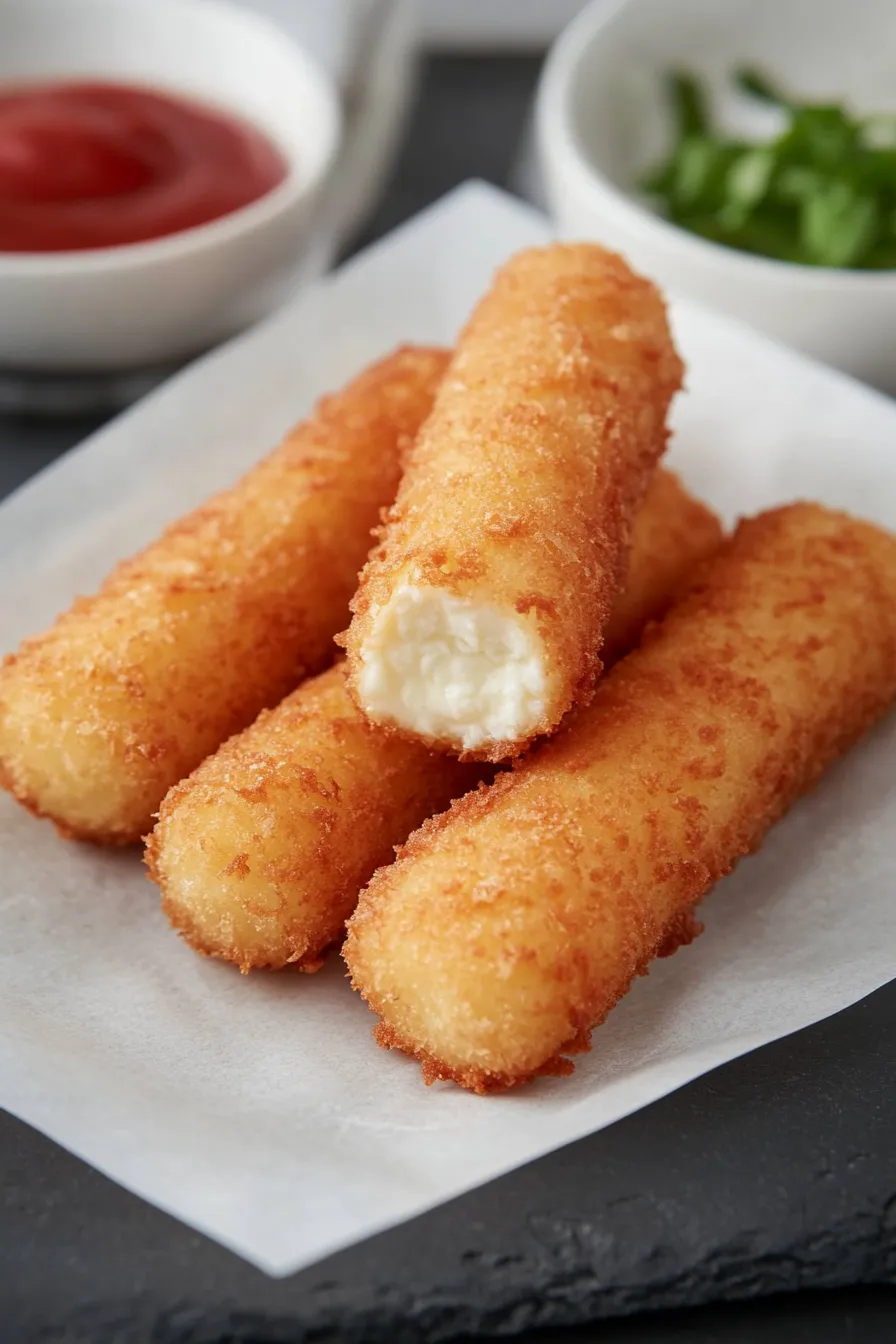 Quick Eggless Mozzarella Sticks
