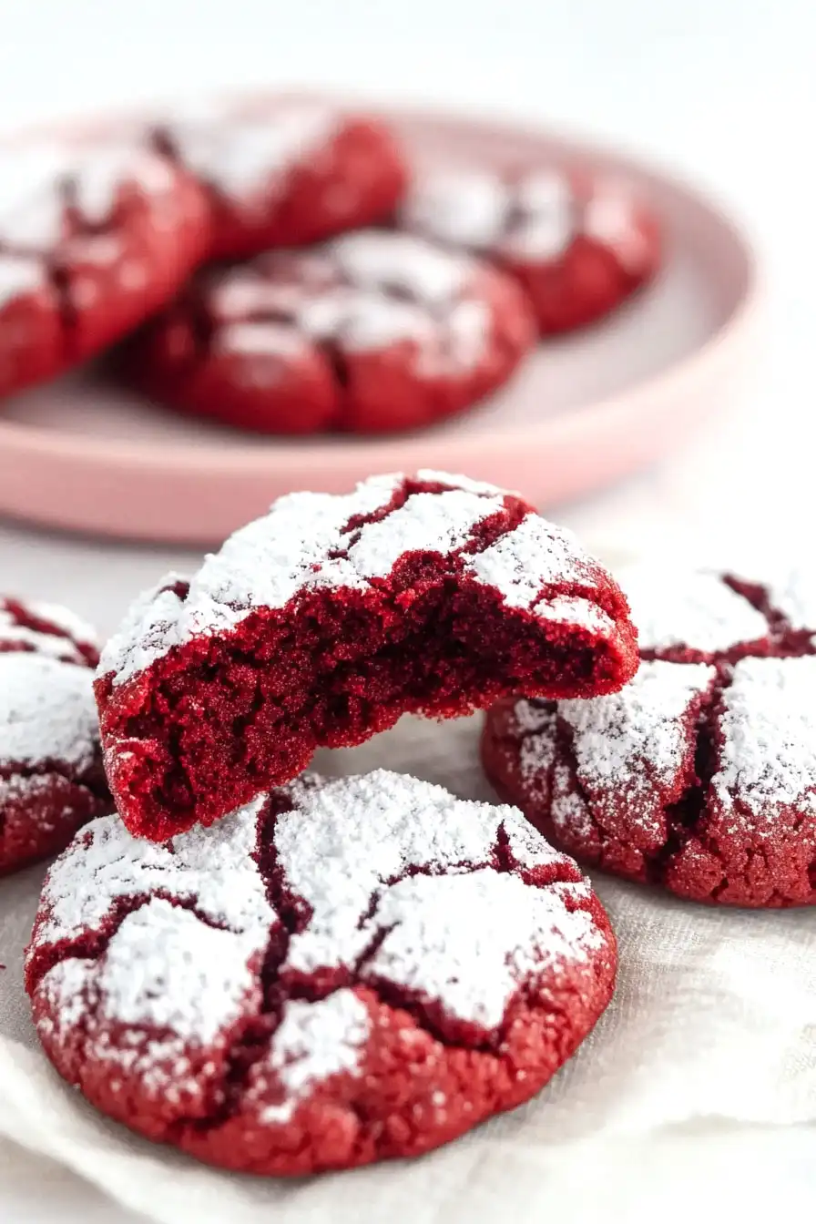 Tasty Red Velvet Cake Mix Crinkle Cookies