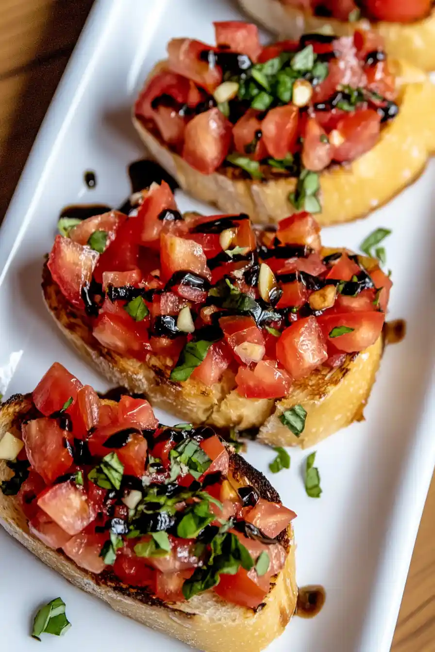 Juicy Bruschetta with Balsamic Glaze