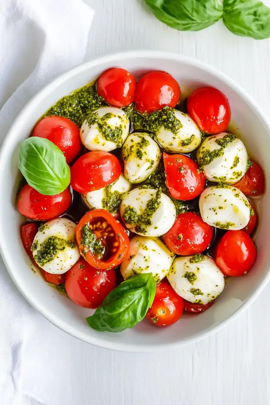 Quick Pesto Caprese Salad