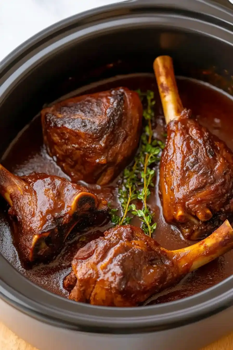 Juicy Slow Cooker Lamb Shanks