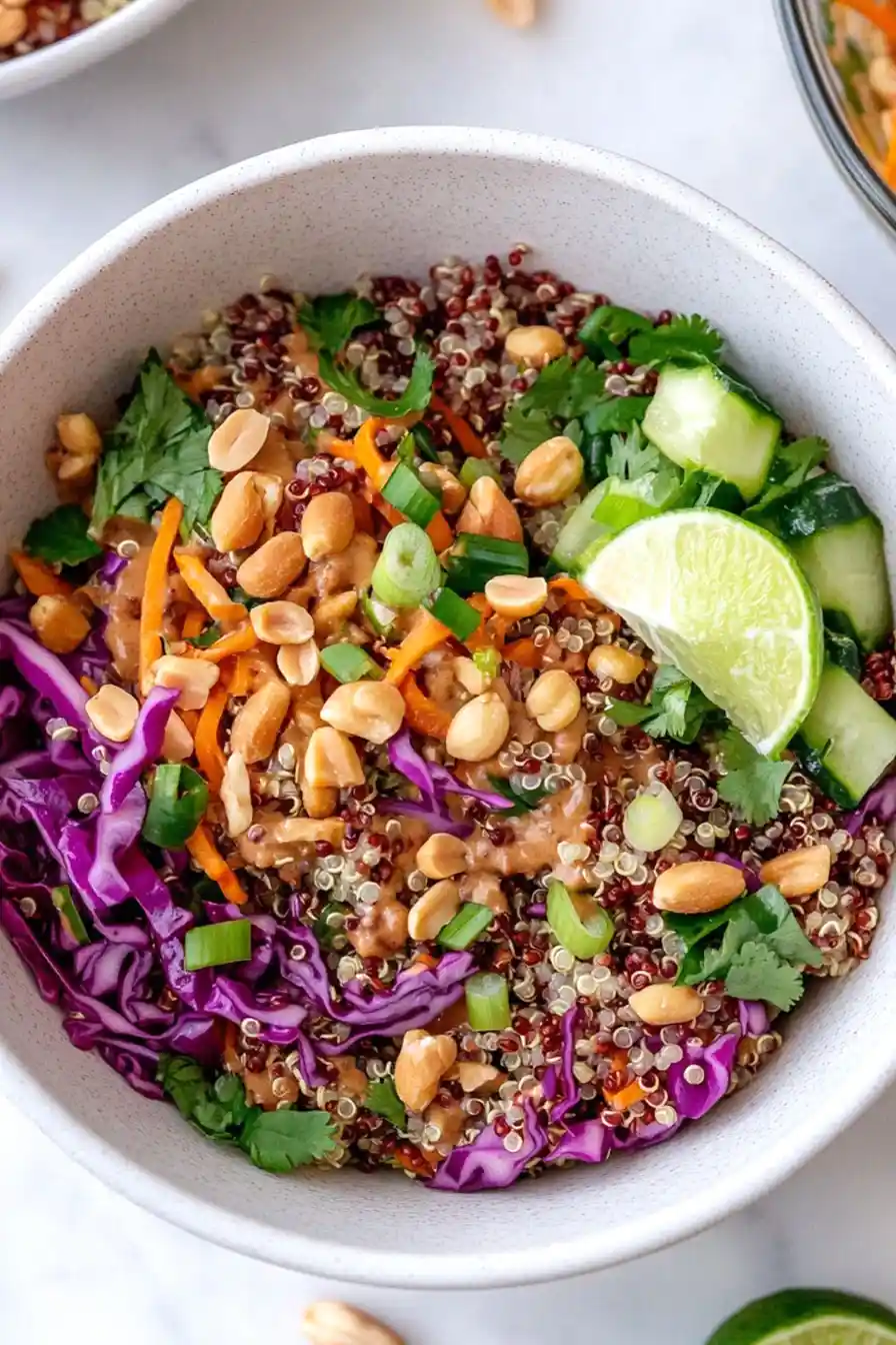 Simple Peanut Sauce Quinoa Bowl