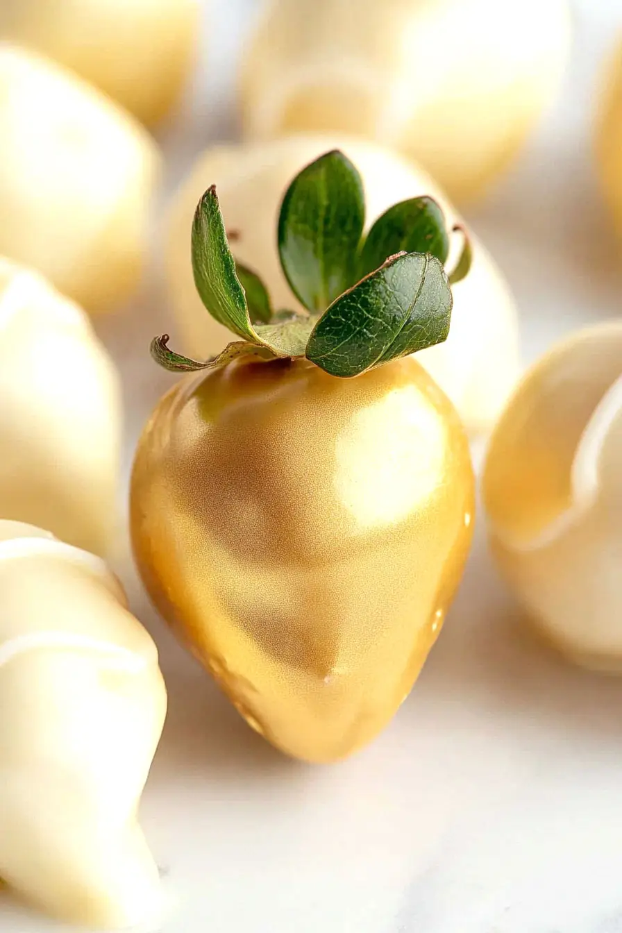 Festive Gold Chocolate Covered Strawberries