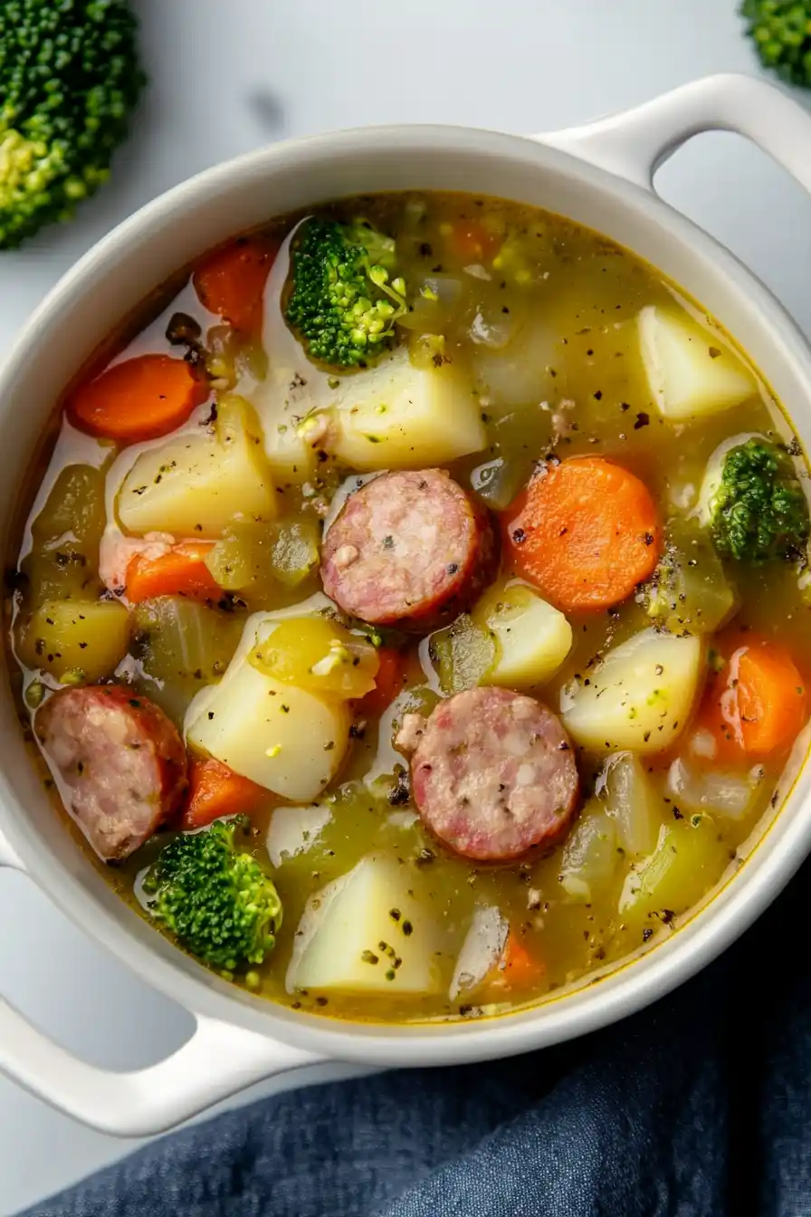 Healthy Pork Sausage Vegetable Soup