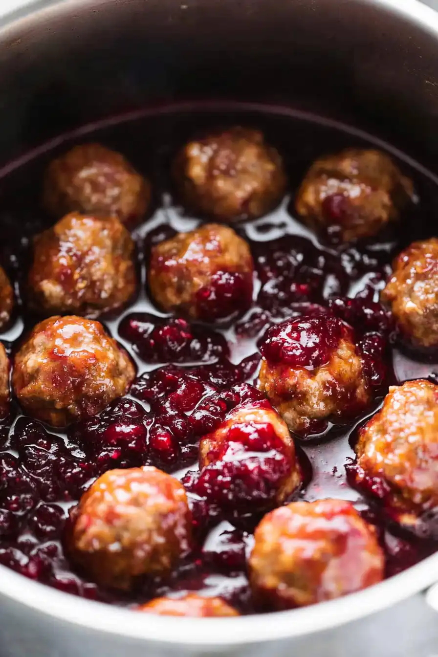 Best Turkey Meatballs with Cranberry Sauce