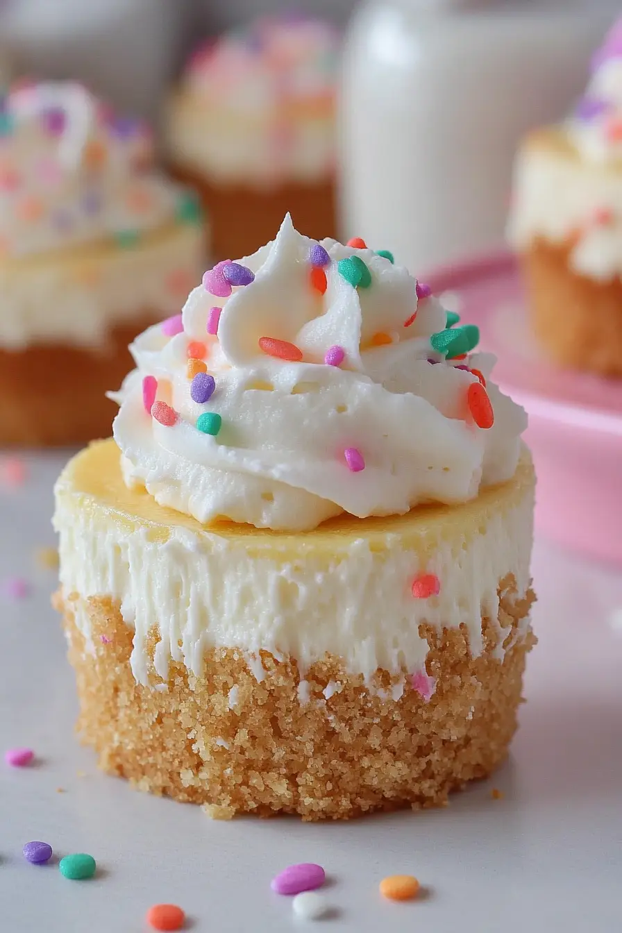 Easy Mini Birthday Cheesecakes