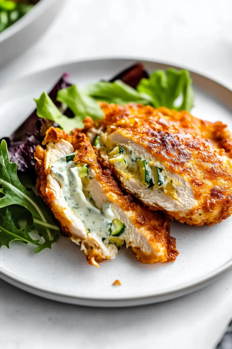 Juicy Cheesy Stuffed Chicken Breast with Zucchini
