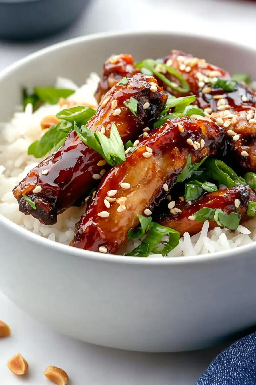 Spicy Chicken Wings with Rice