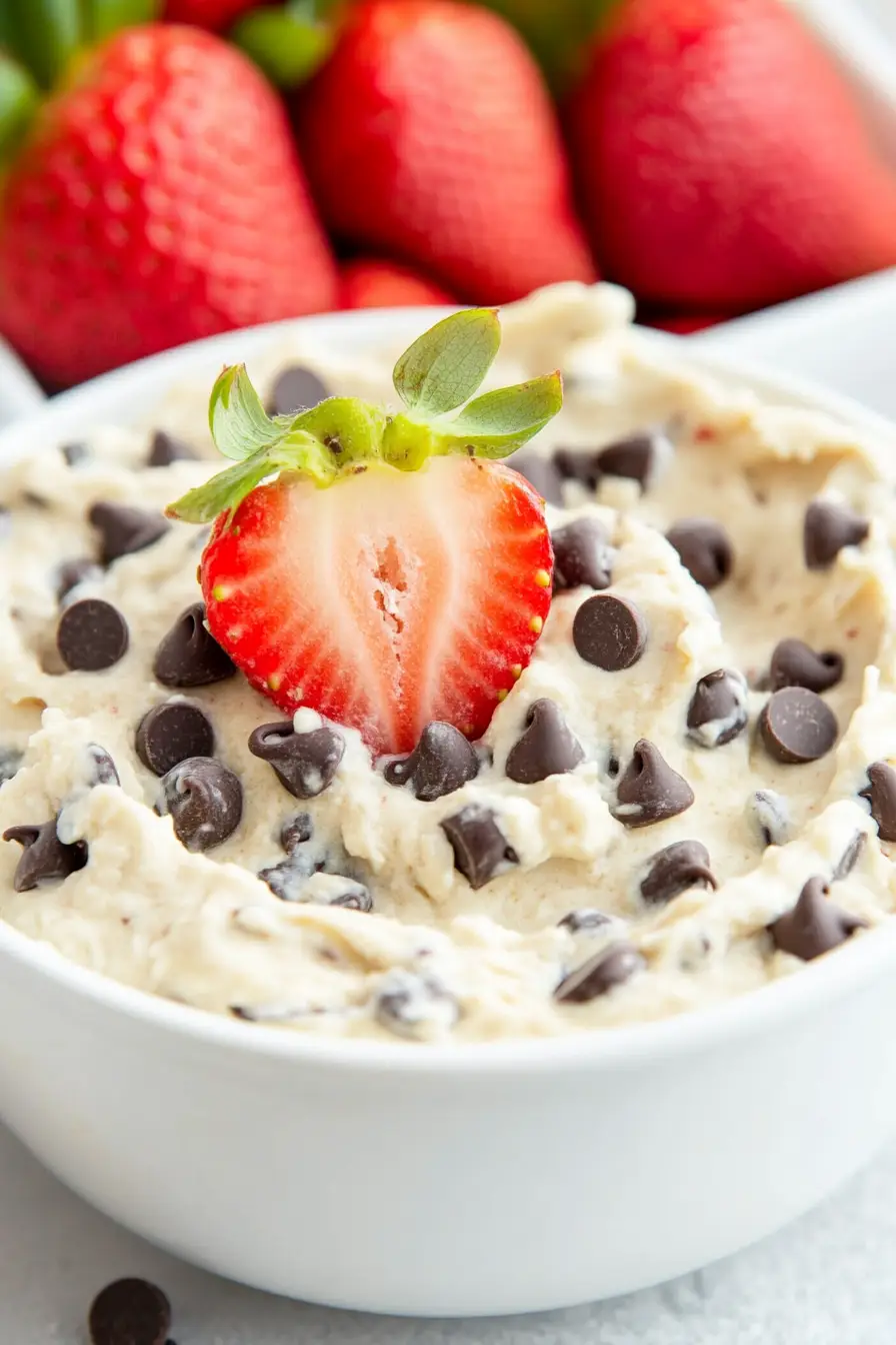 Healthy Chocolate Chip Cookie Dough Fruit Dip