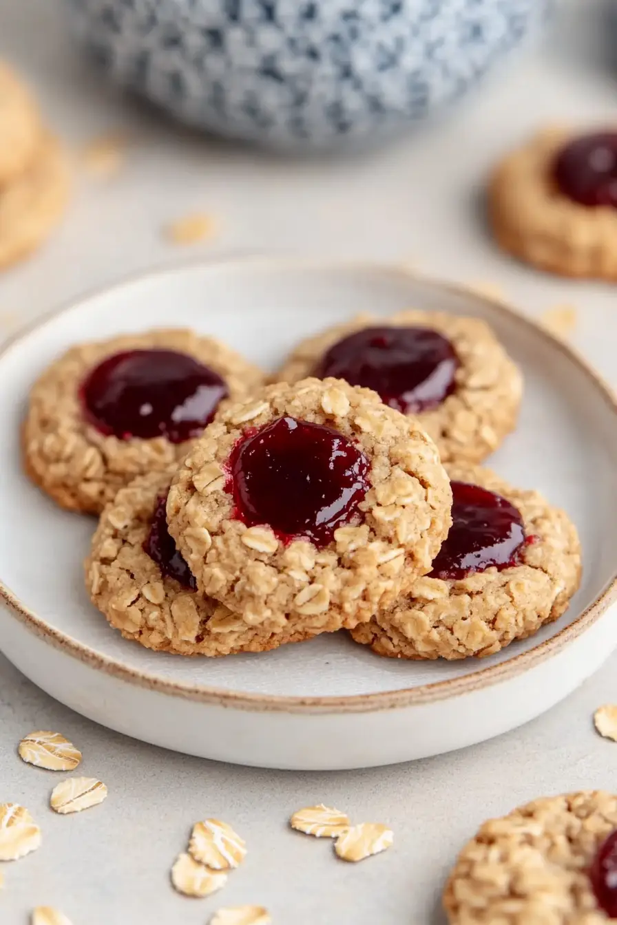Sweet Oatmeal Jam Cookies