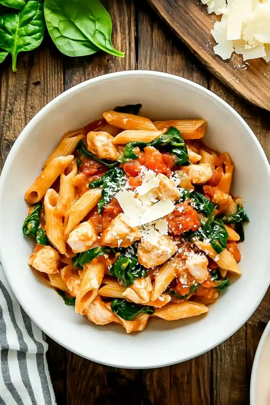Flavorful Spinach Chicken Pasta