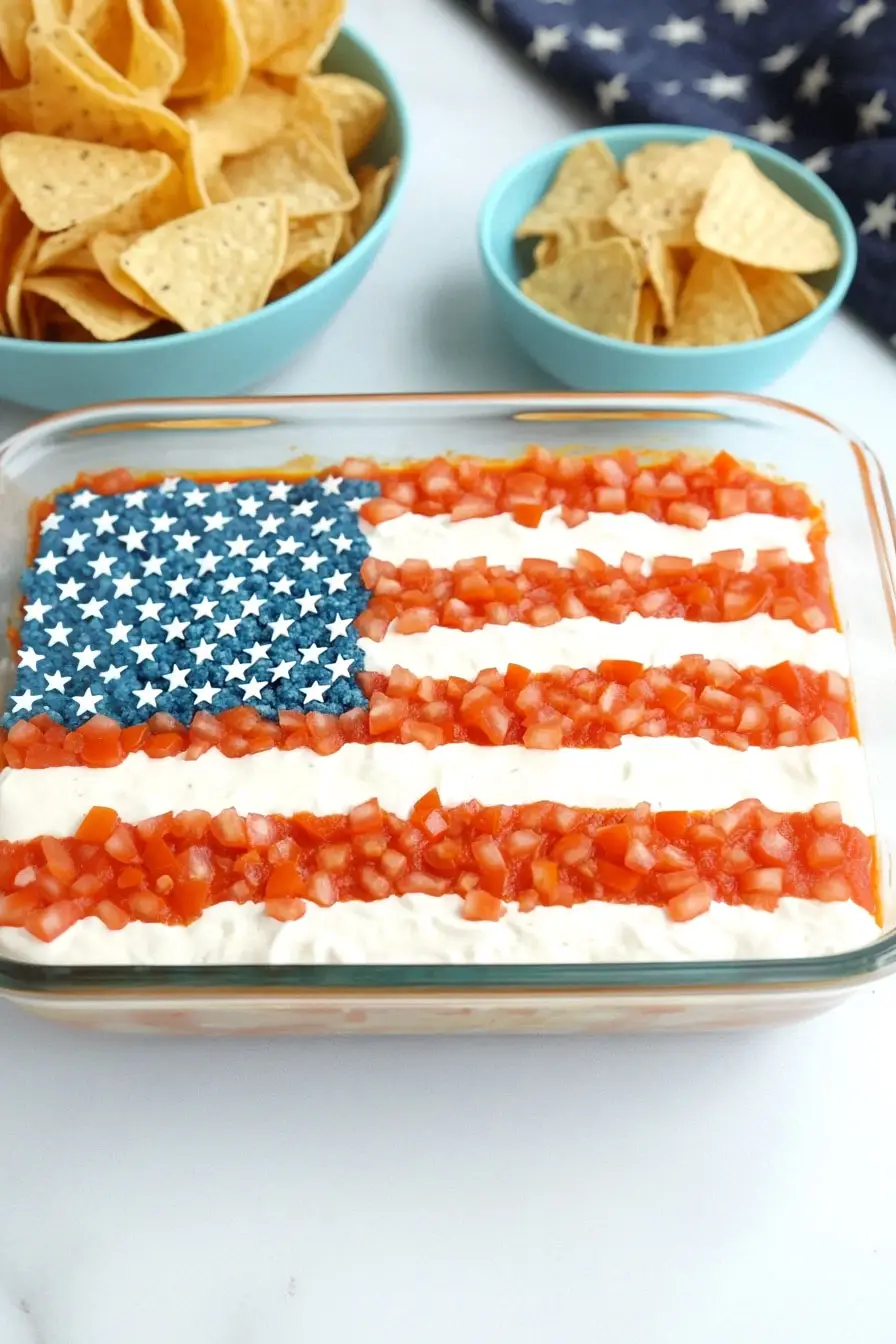Delicious American Flag Seven Layer Dip