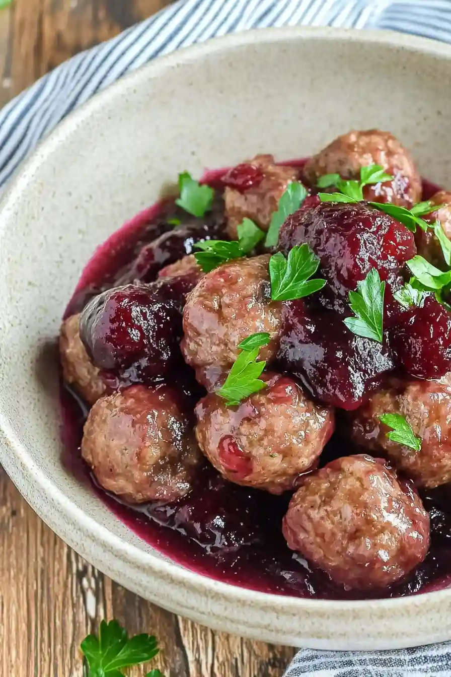 Best Turkey Meatballs with Cranberry Sauce