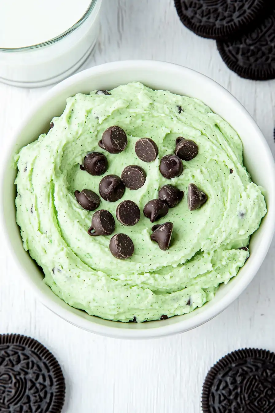 Delicious Mint Chocolate Chip Cookie Dough Dip