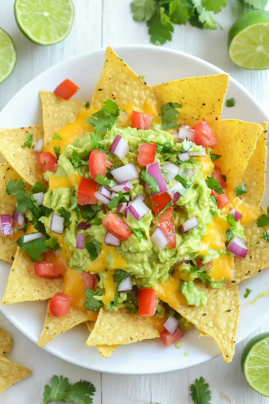 Savory Guacamole Nachos