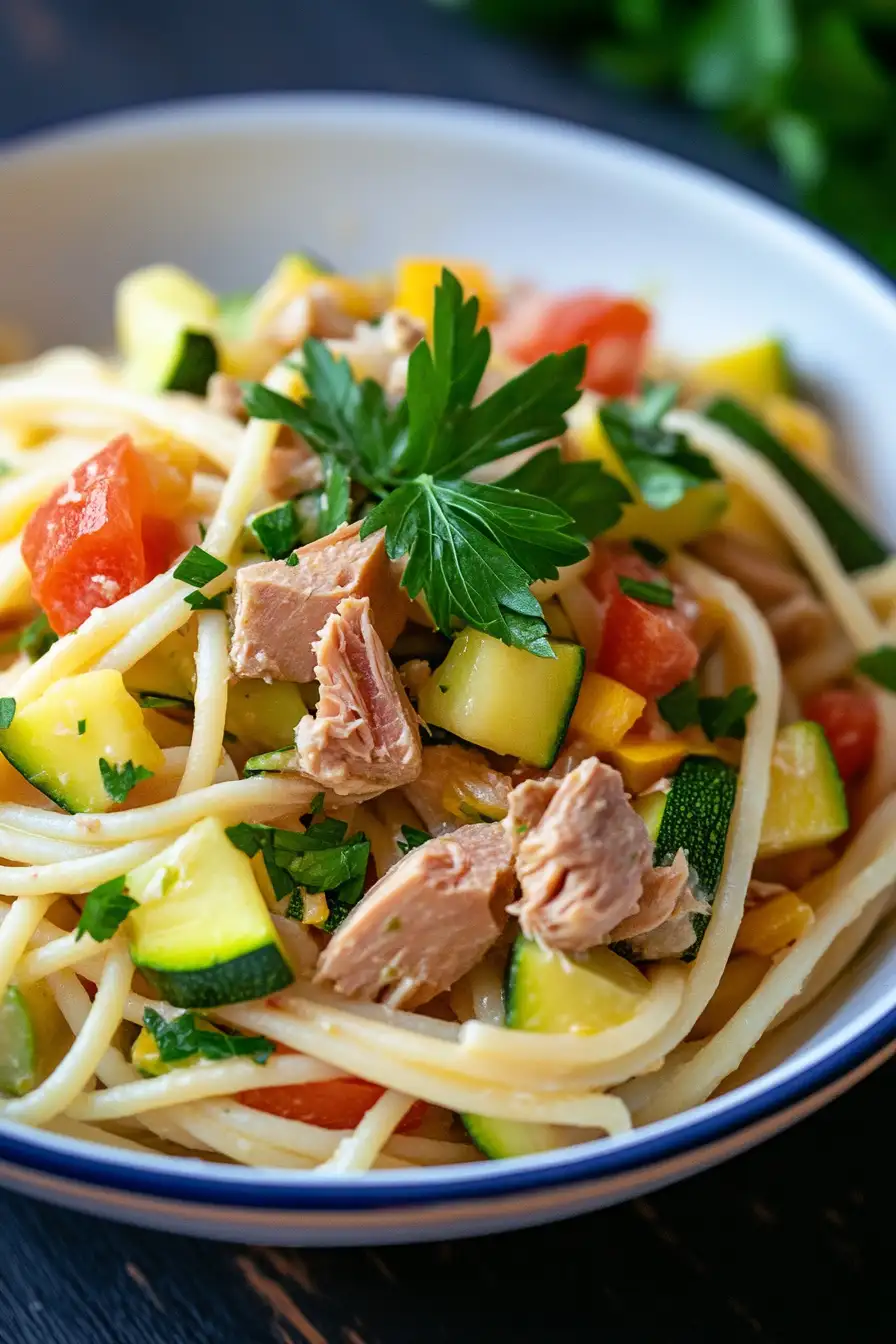 Juicy Tuna Zucchini Pasta